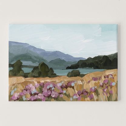 ’Paradise’ Art Print - Stretched Canvas / 8x10 in / No Frame - New Zealand Landscape Wall - abstract - Artwork - Lake