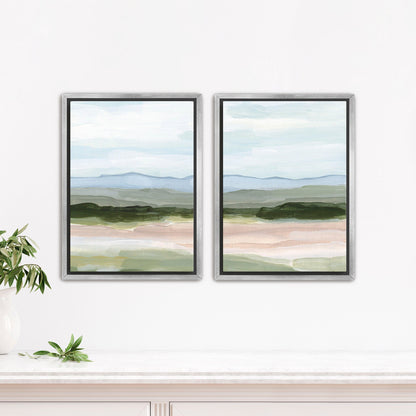 ’Passing Through’ Diptych Art Print || Set of 2 - Stretched Canvas / 8x10 in / Silver Frame - abstract - Artwork