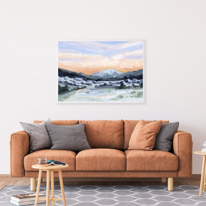 ’Peach Skies’ Art Print - Abstract Mountain Sunset Wall - abstract - Artwork - Colorado - Glenwood Springs