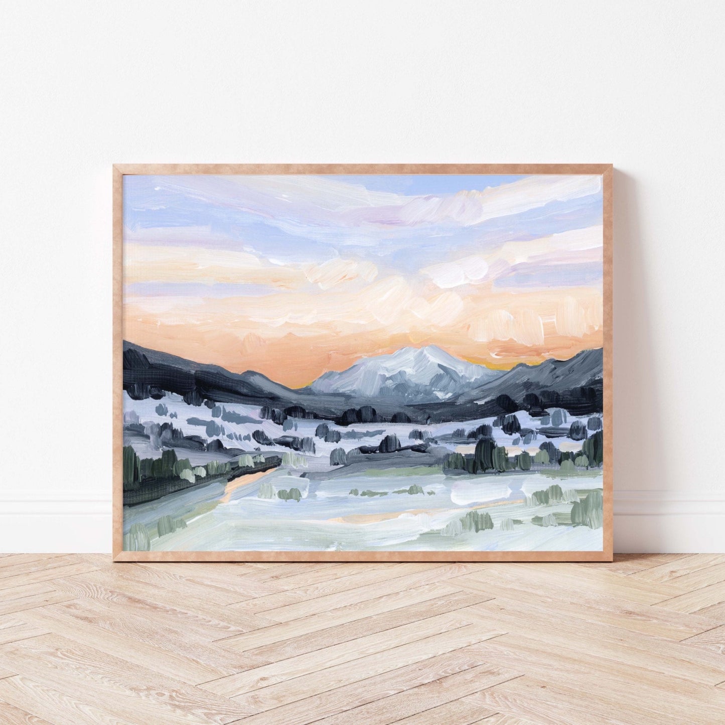 ’Peach Skies’ Art Print - Abstract Mountain Sunset Wall - abstract - Artwork - Colorado - Glenwood Springs