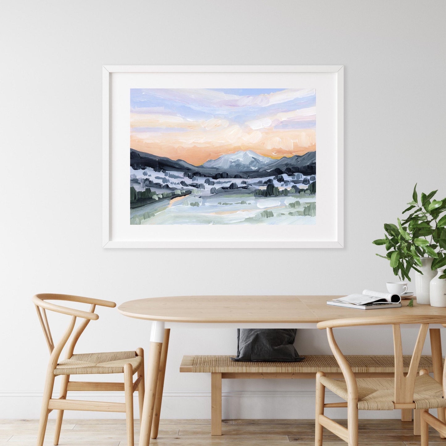 ’Peach Skies’ Art Print - Abstract Mountain Sunset Wall - abstract - Artwork - Colorado - Glenwood Springs