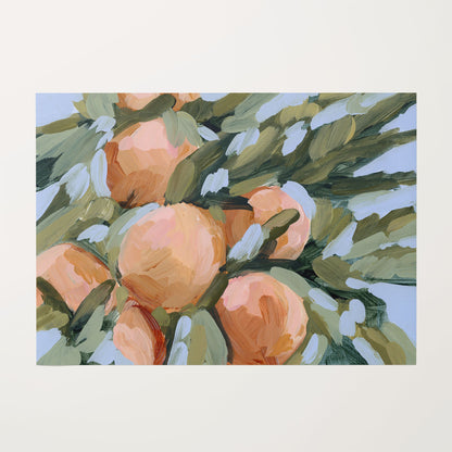’Peach Tree’ Art Print - Rolled Canvas / 8x10 in / No Frame - botanical - Flower - Flowers - food