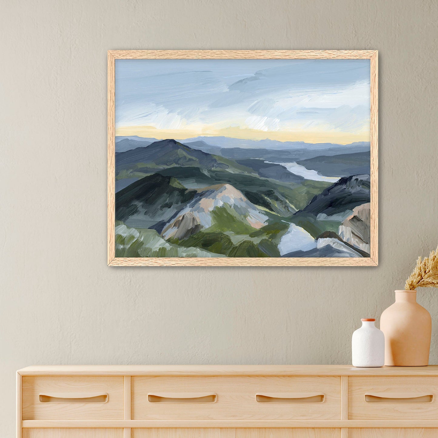 ’Peaks and Valleys I’ Art Print - Paper / 5x7 in / Oak Frame - Utah Scenery Wall - abstract - Artwork - Landscape