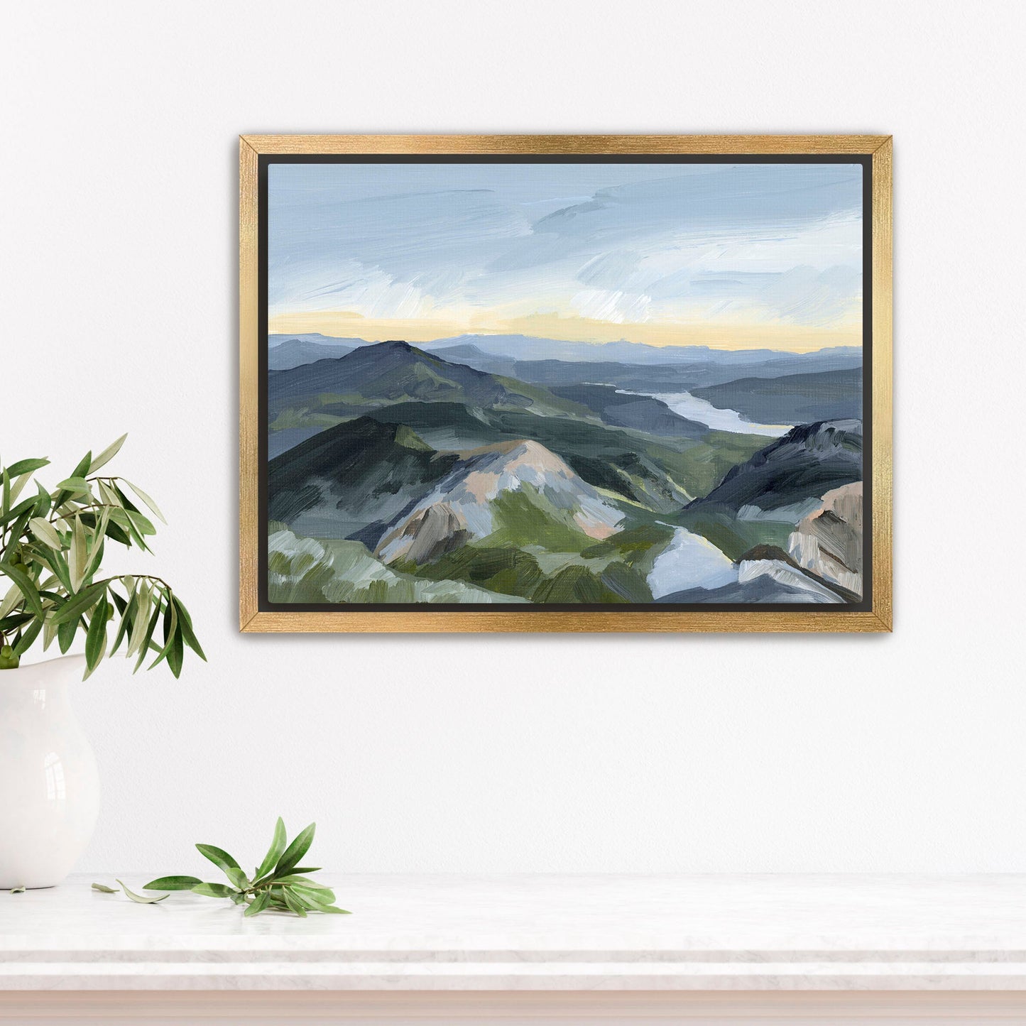 ’Peaks and Valleys I’ Art Print - Stretched Canvas / 8x10 in / Gold Frame - Utah Scenery Wall - abstract - Artwork