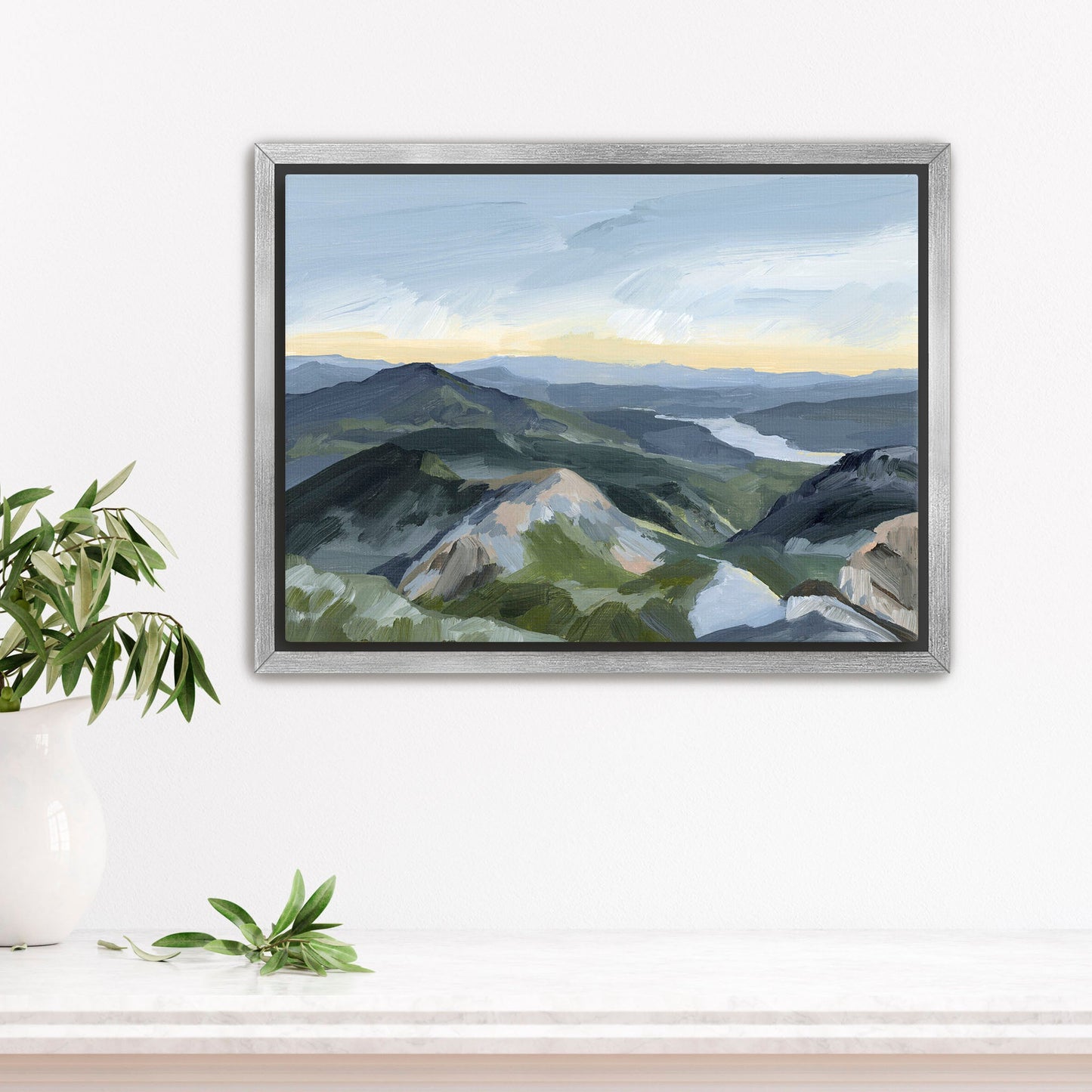 ’Peaks and Valleys I’ Art Print - Stretched Canvas / 8x10 in / Silver Frame - Utah Scenery Wall - abstract