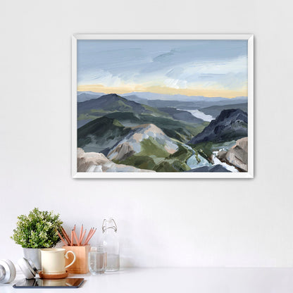 ’Peaks and Valleys II’ Art Print - Paper / 5x7 in / White Frame - Utah Landscape Wall - abstract - Artwork - mount