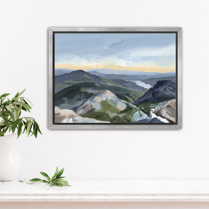 ’Peaks and Valleys II’ Art Print - Stretched Canvas / 8x10 in / Silver Frame - Utah Landscape Wall - abstract