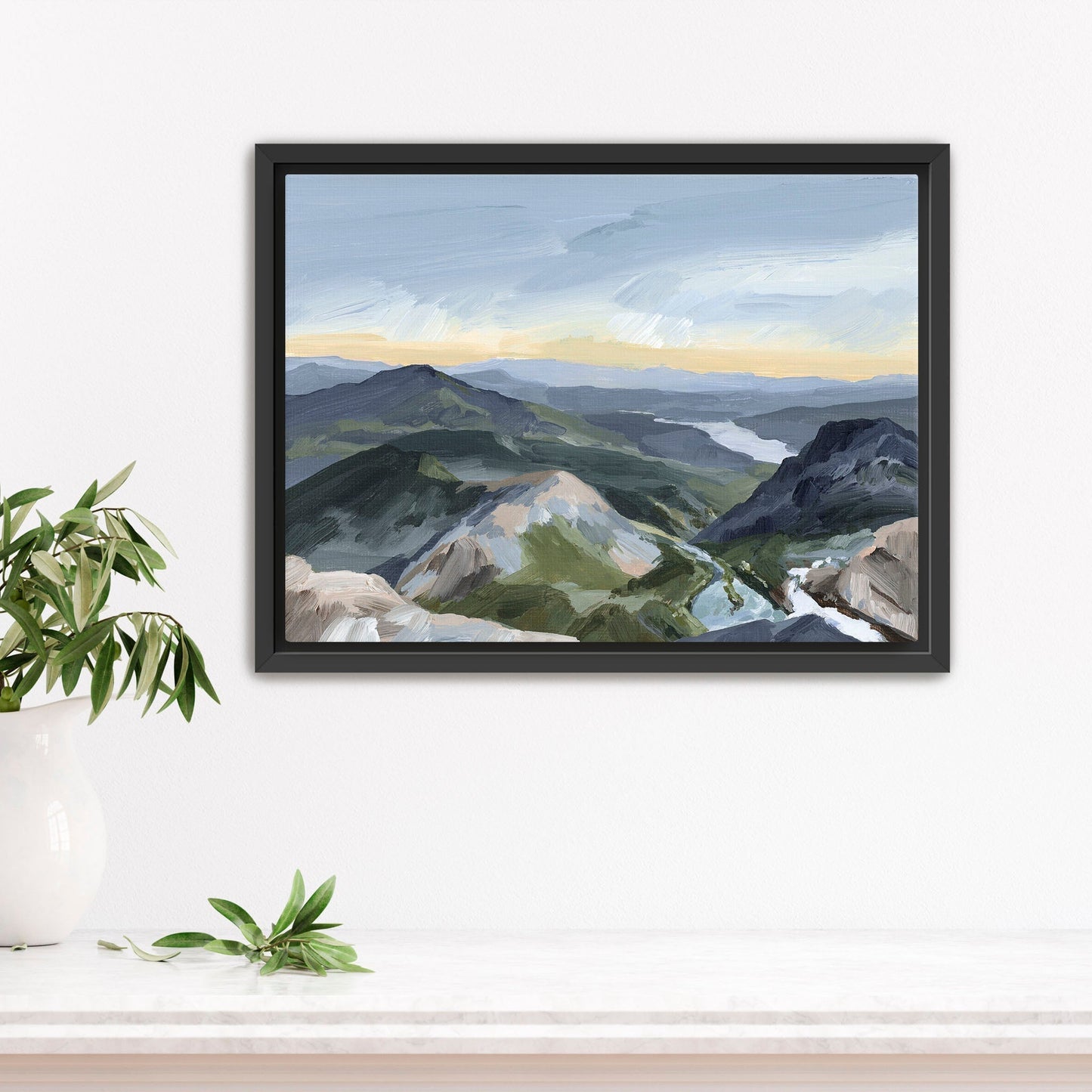 ’Peaks and Valleys II’ Art Print - Stretched Canvas / 8x10 in / Black Frame - Utah Landscape Wall - abstract - Artwork