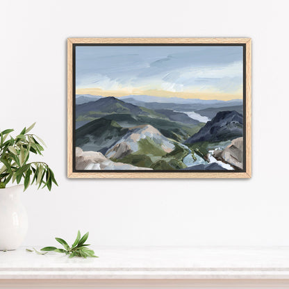 ’Peaks and Valleys II’ Art Print - Stretched Canvas / 8x10 in / Oak Frame - Utah Landscape Wall - abstract