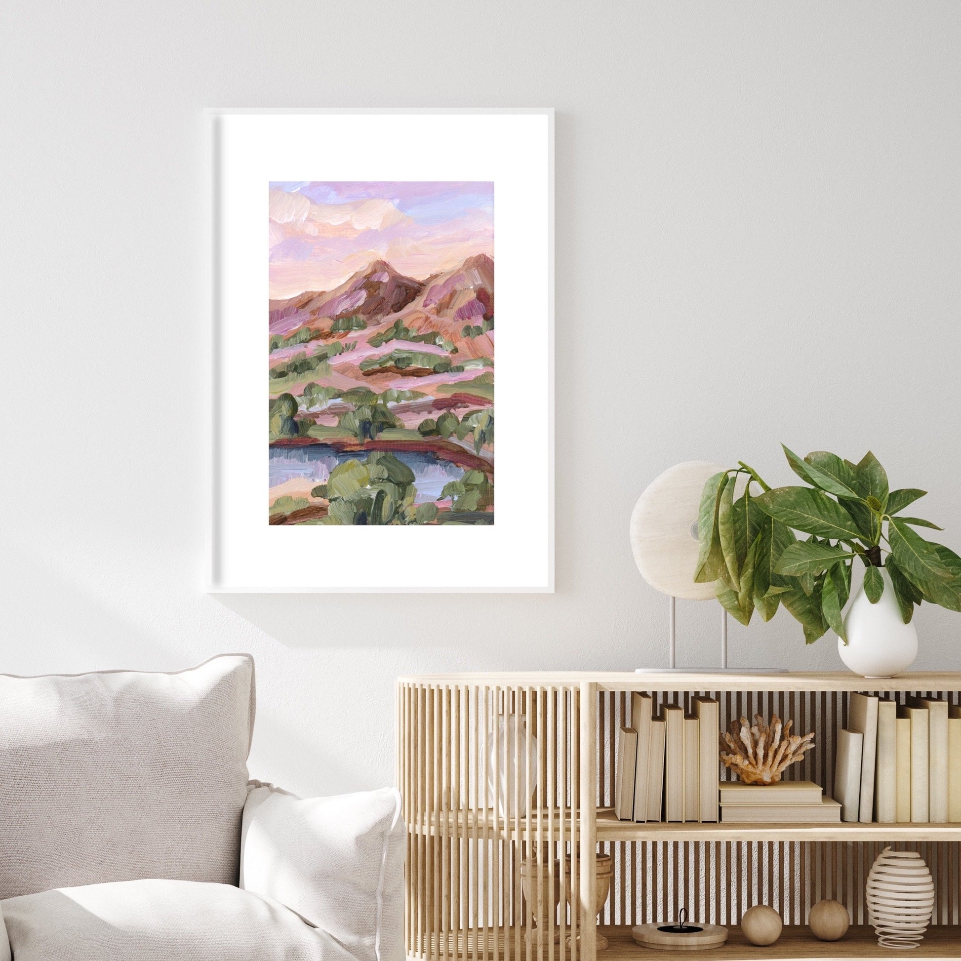 ’Phoenix Sunset’ Art Print - Arizona Desert Landscape - Artwork - Lake