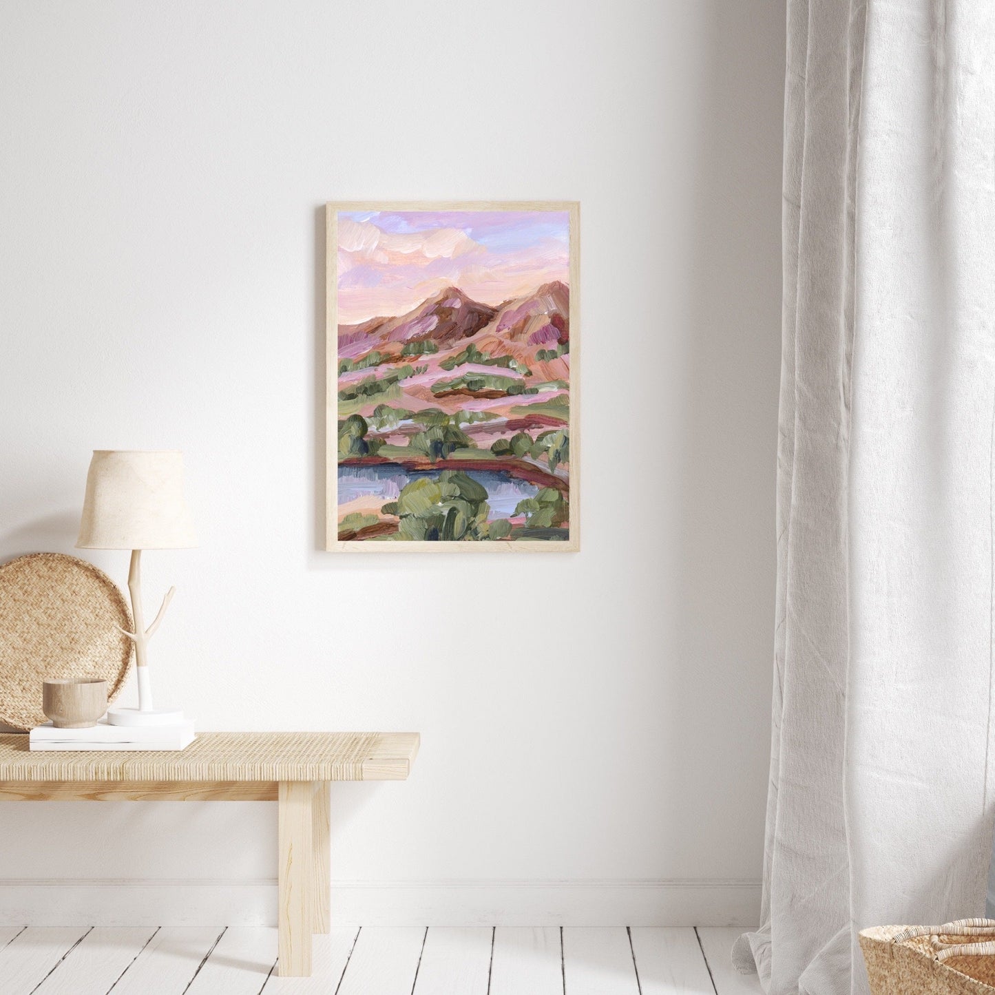 ’Phoenix Sunset’ Art Print - Arizona Desert Landscape - Artwork - Lake