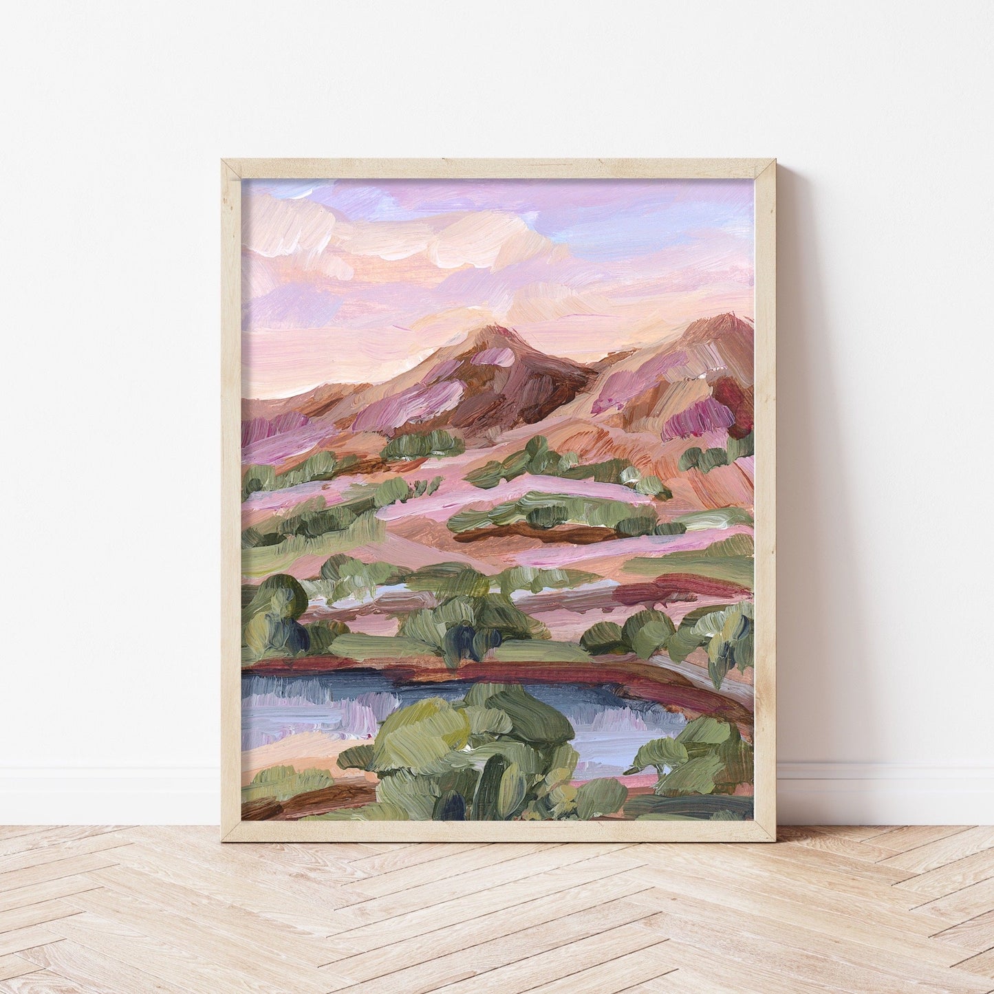 ’Phoenix Sunset’ Art Print - Arizona Desert Landscape - Artwork - Lake