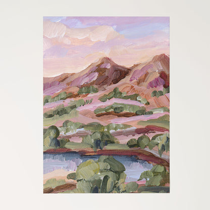 ’Phoenix Sunset’ Art Print - Rolled Canvas / 8x10 in / No Frame - Arizona Desert Landscape - Artwork - Lake