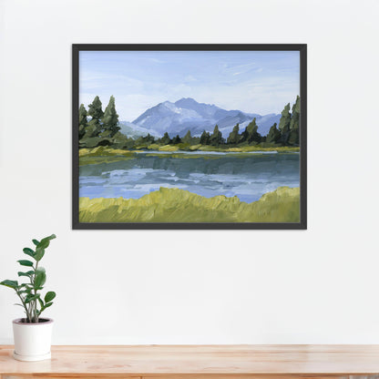 ’Picture Lake’ Art Print - Paper / 5x7 in / Black Frame - Washington Cascades Wall - ’mount shuksan’ - ’picture lake’