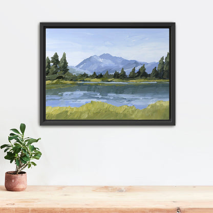 ’Picture Lake’ Art Print - Stretched Canvas / 8x10 in / Black Frame - Washington Cascades Wall - ’mount shuksan’