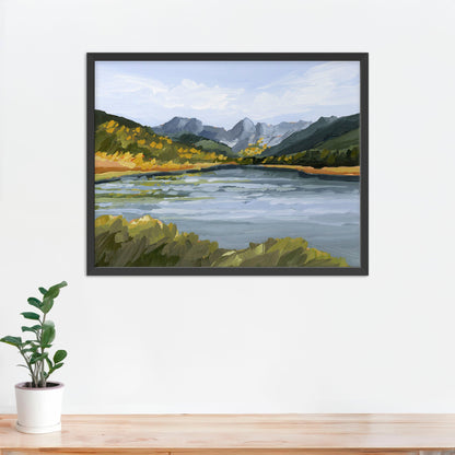 ’Piney River Ranch’ Art Print - Paper / 5x7 in / Black Frame - Colorado Mountain Wall - abstract - Artwork - Autumn