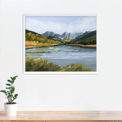 ’Piney River Ranch’ Art Print - Paper / 5x7 in / White Frame - Colorado Mountain Wall - abstract - Artwork - Autumn