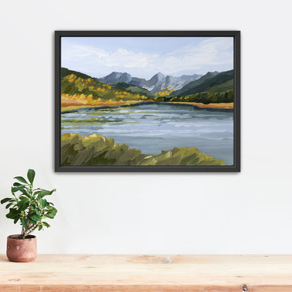 ’Piney River Ranch’ Art Print - Stretched Canvas / 8x10 in / Black Frame - Colorado Mountain Wall - abstract - Artwork