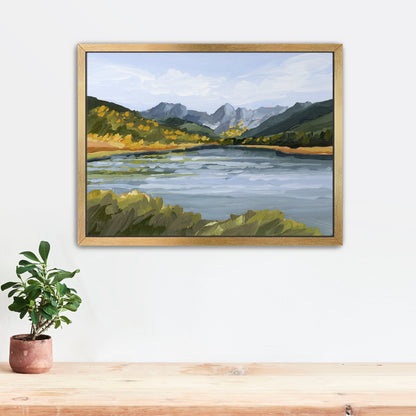 ’Piney River Ranch’ Art Print - Stretched Canvas / 8x10 in / Gold Frame - Colorado Mountain Wall - abstract - Artwork