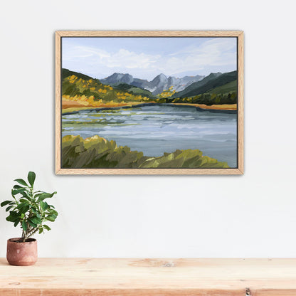 ’Piney River Ranch’ Art Print - Stretched Canvas / 8x10 in / Oak Frame - Colorado Mountain Wall - abstract - Artwork