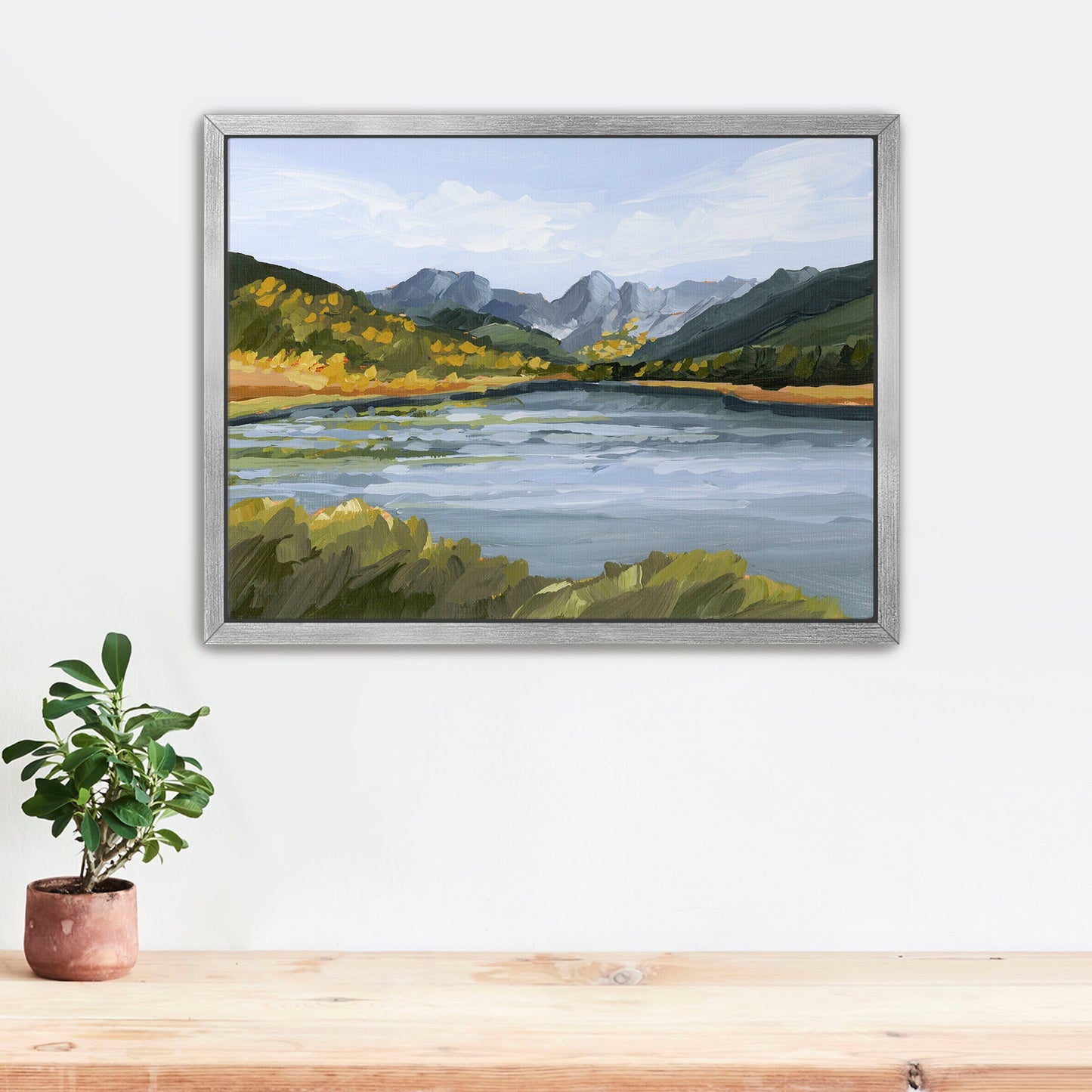 ’Piney River Ranch’ Art Print - Stretched Canvas / 8x10 in / Silver Frame - Colorado Mountain Wall - abstract - Artwork