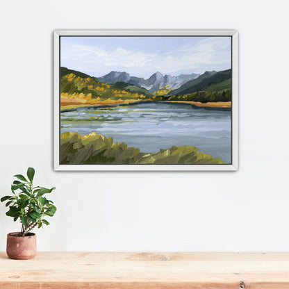 ’Piney River Ranch’ Art Print - Stretched Canvas / 8x10 in / White Frame - Colorado Mountain Wall - abstract - Artwork