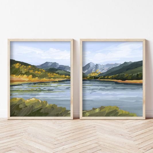 ’Piney River Ranch’ Diptych Art Print || Set of 2 - abstract - Artwork - Colorado
