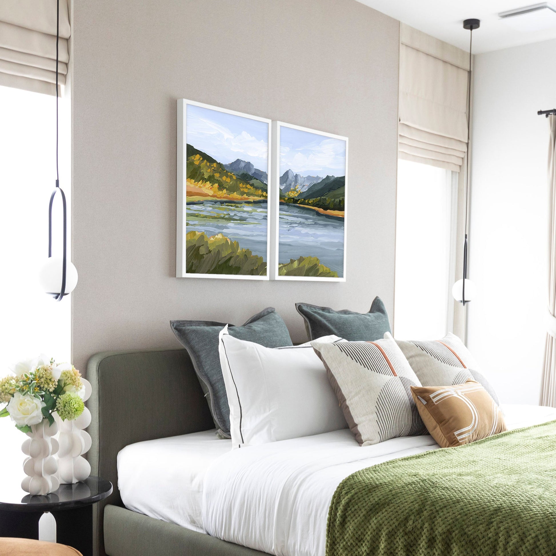 ’Piney River Ranch’ Diptych Art Print || Set of 2 - abstract - Artwork - Colorado