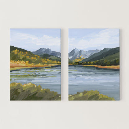 ’Piney River Ranch’ Diptych Art Print || Set of 2 - Stretched Canvas / 8x10 in / No Frame - abstract - Artwork