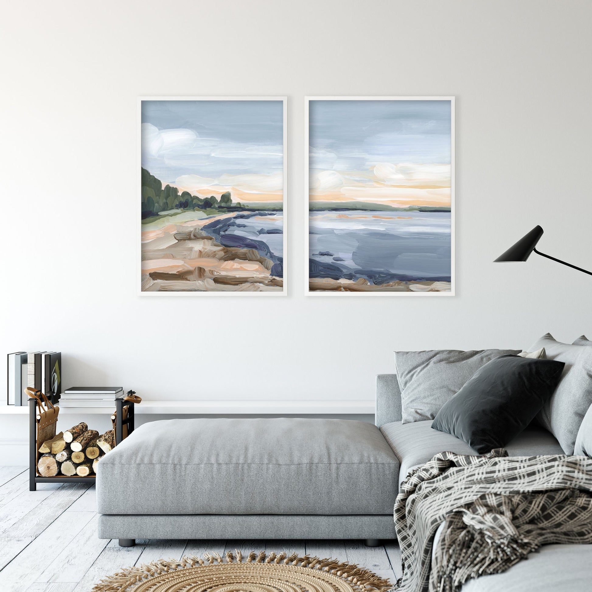 ’Pretty Marsh’ Diptych Art Print || Set of 2 - abstract - Acadia National Park - Artwork - Bar Harbor