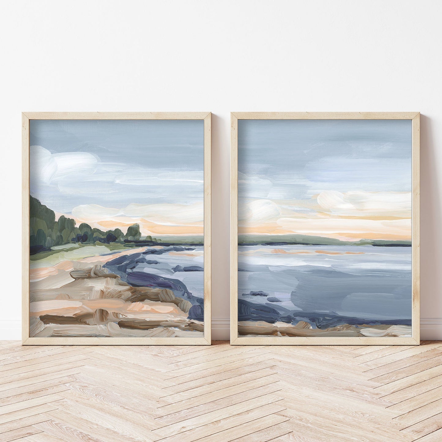 ’Pretty Marsh’ Diptych Art Print || Set of 2 - abstract - Acadia National Park - Artwork - Bar Harbor