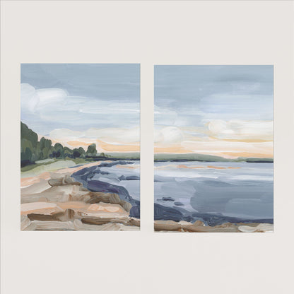 ’Pretty Marsh’ Diptych Art Print || Set of 2 - Paper / 5x7 in / No Frame - abstract - Acadia National Park