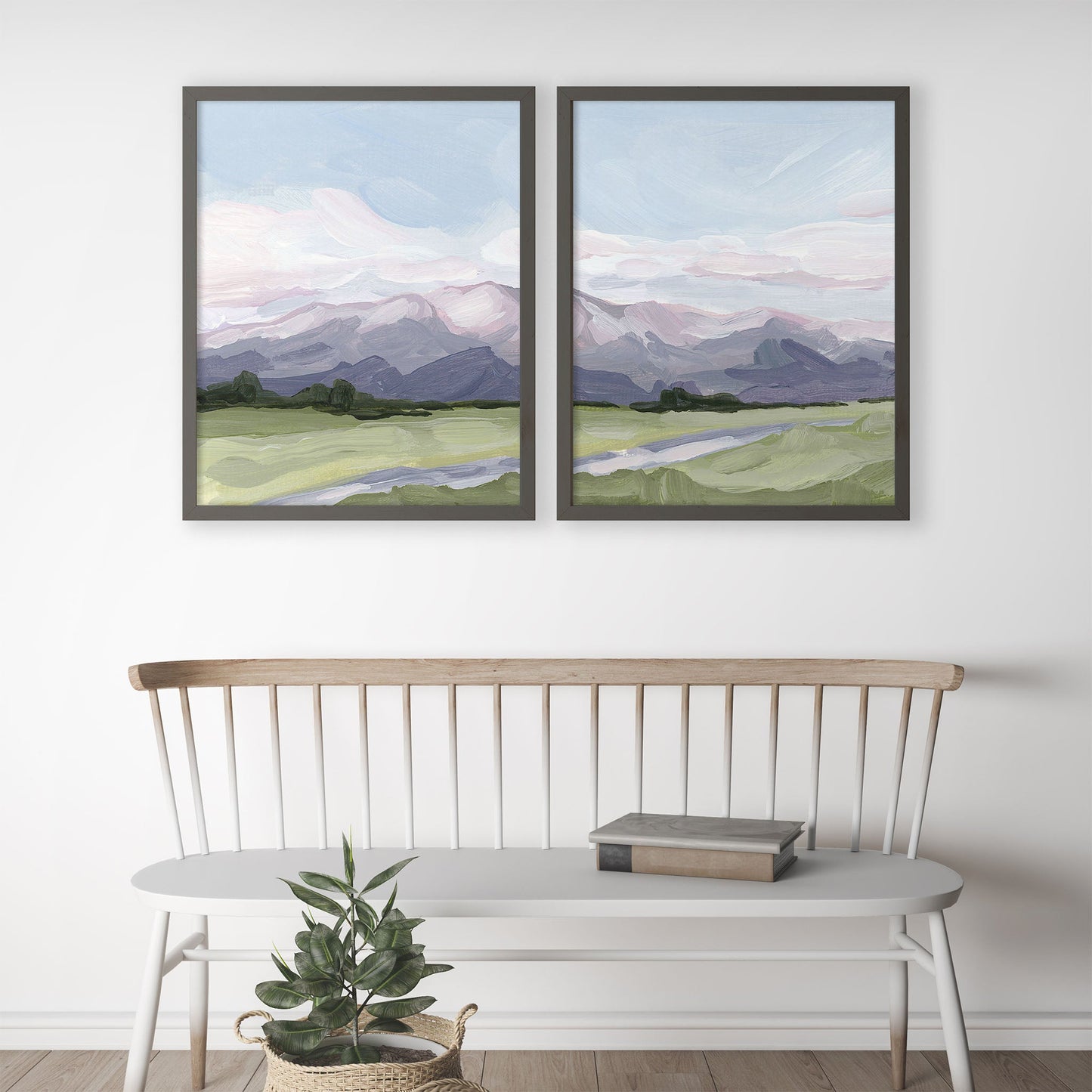 ’Purple Peak’ Diptych Art Print || Set of 2 - abstract - Artwork - Colorado - Springs