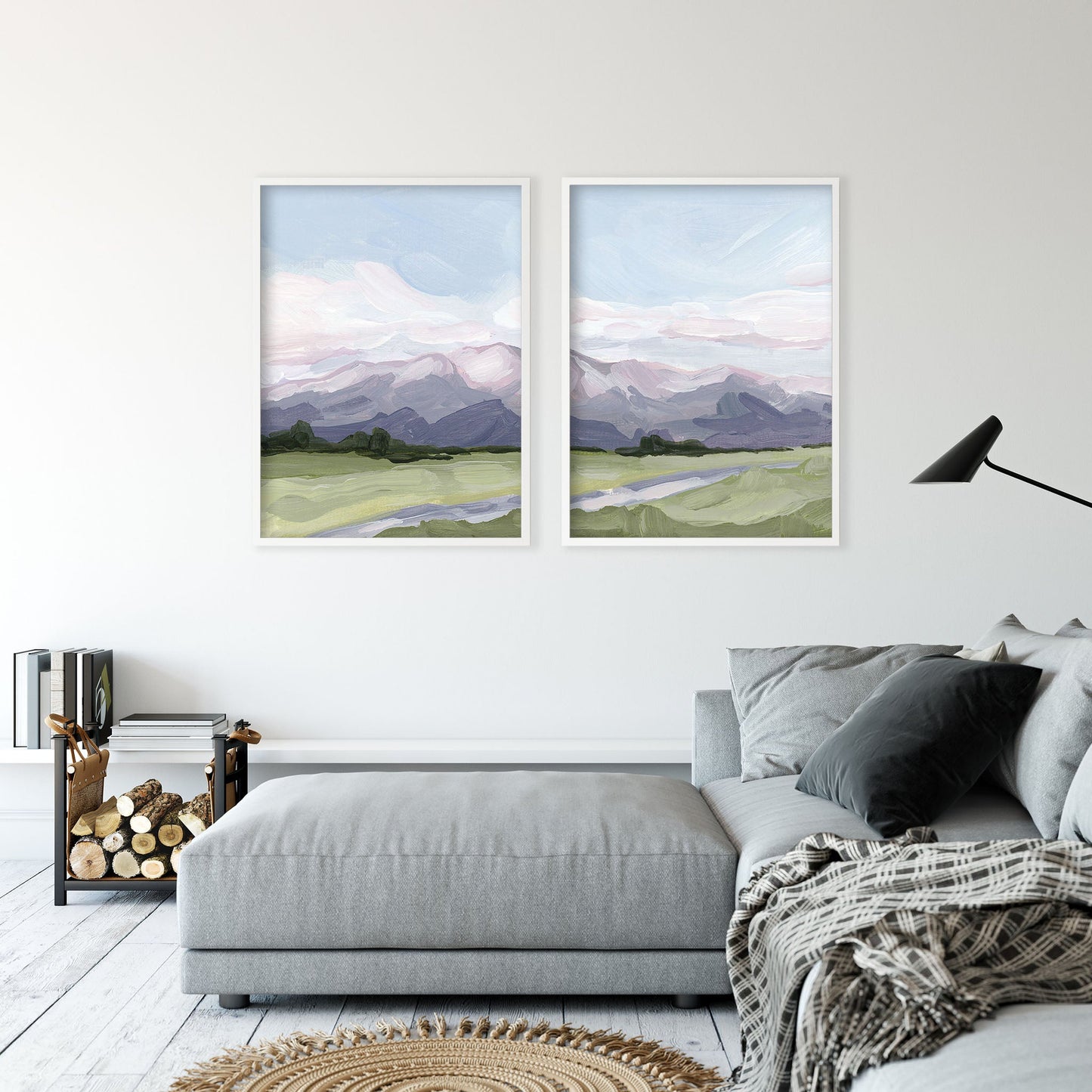 ’Purple Peak’ Diptych Art Print || Set of 2 - abstract - Artwork - Colorado - Springs