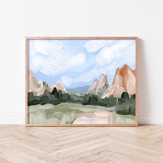 ’Red Rocks’ Art Print - Garden of the Gods Wall - abstract - Artwork - Colorado - Springs