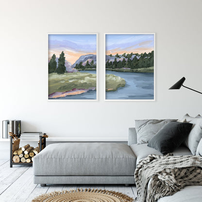 ’Resting Place’ Diptych Art Print || Set of 2 - abstract - Artwork - Colorado