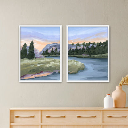 ’Resting Place’ Diptych Art Print || Set of 2 - Paper / 5x7 in / White Frame - abstract - Artwork - Colorado