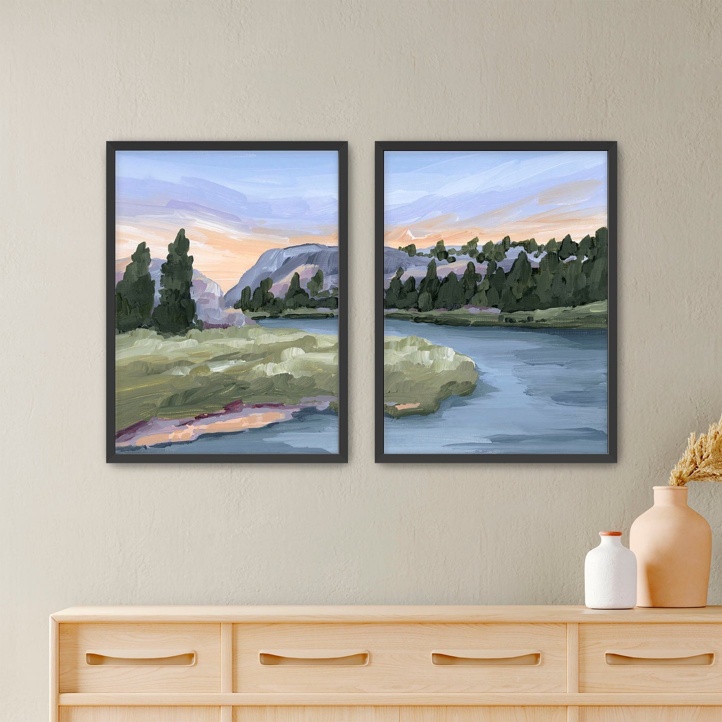 ’Resting Place’ Diptych Art Print || Set of 2 - Paper / 5x7 in / Black Frame - abstract - Artwork - Colorado