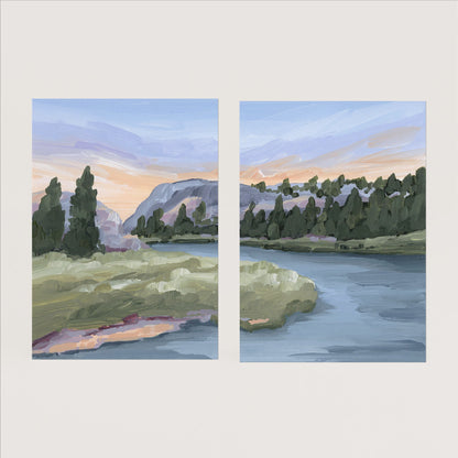 ’Resting Place’ Diptych Art Print || Set of 2 - Paper / 5x7 in / No Frame - abstract - Artwork - Colorado