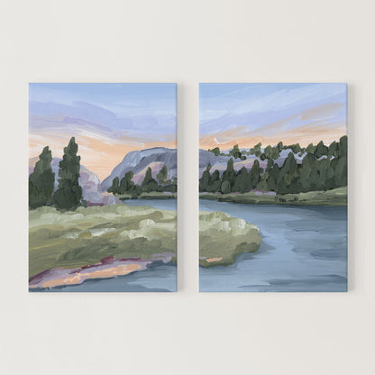 ’Resting Place’ Diptych Art Print || Set of 2 - Stretched Canvas / 8x10 in / No Frame - abstract - Artwork - Colorado