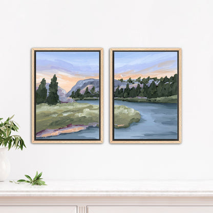 ’Resting Place’ Diptych Art Print || Set of 2 - Stretched Canvas / 8x10 in / Oak Frame - abstract - Artwork - Colorado