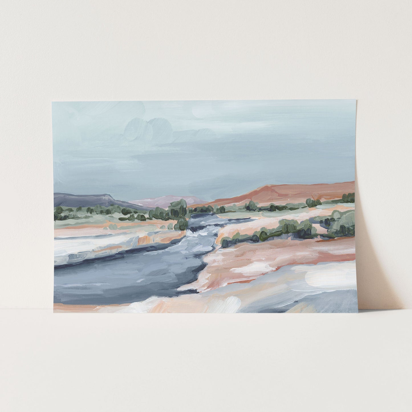 ’River Through Zion’ Art Print - Paper / 5x7 in / No Frame - abstract - Artwork - cliffs - Landscape