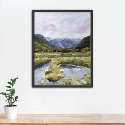 ’River Trail’ Art Print - Paper / 5x7 in / Black Frame - Telluride Colorado Wall - abstract - Artwork - Landscape