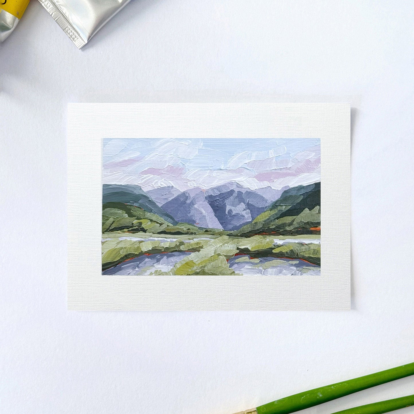 ’River Trail II’ Original Painting || 5x7 - Telluride Mountain - abstract - Acrylic - Artwork - Colorado - Landscape