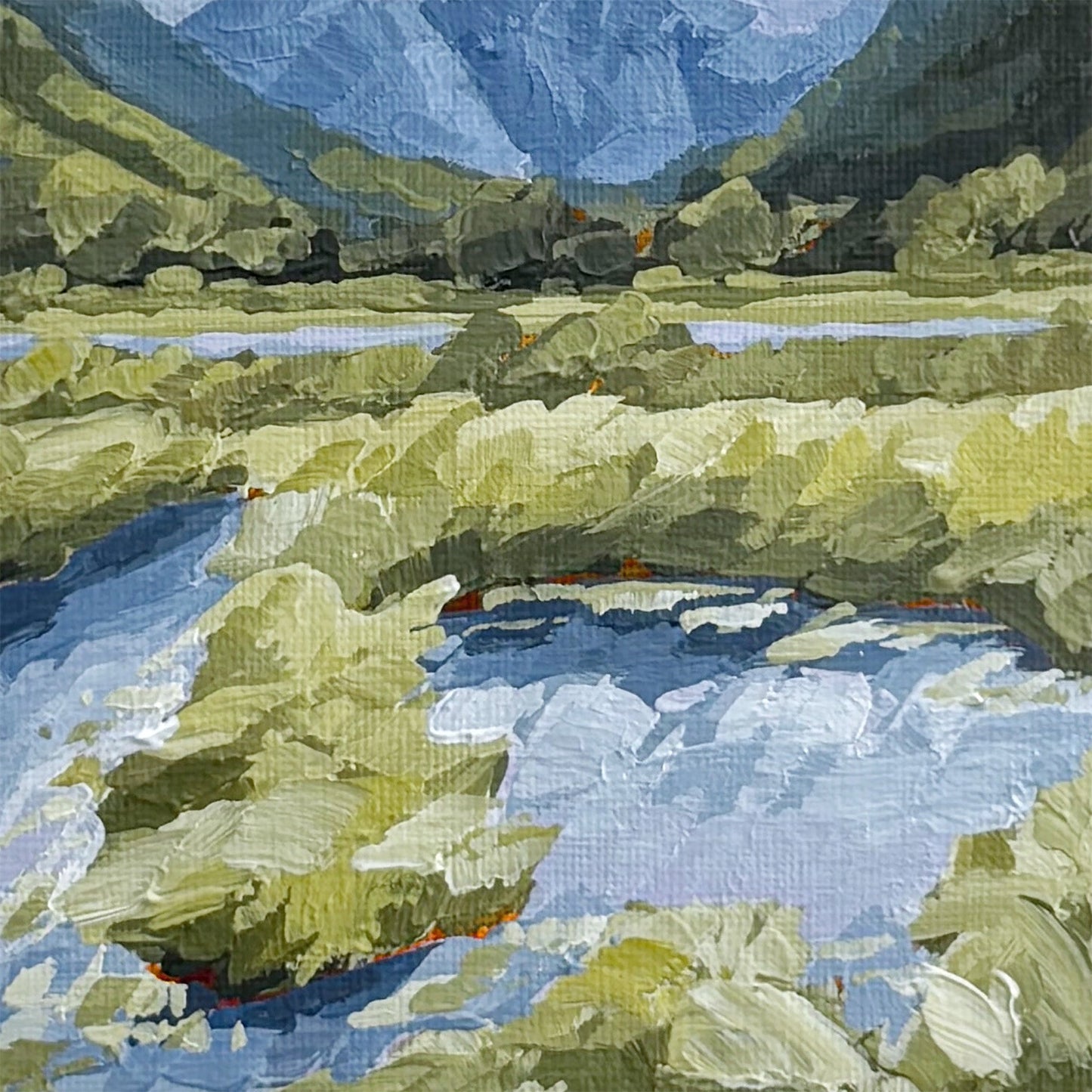 ’River Trail’ Original Painting || 5x7 - Telluride Colorado Landscape - abstract - Acrylic - Artwork