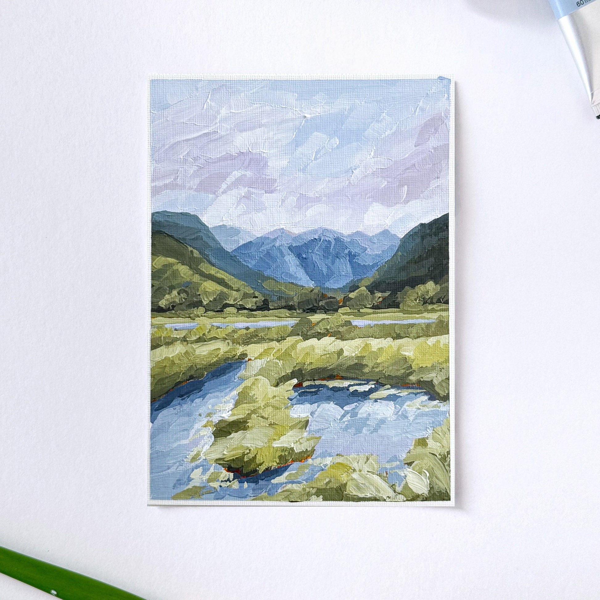 ’River Trail’ Original Painting || 5x7 - Telluride Colorado Landscape - abstract - Acrylic - Artwork