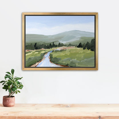 ’River Walk’ Art Print - Stretched Canvas / 8x10 in / Gold Frame - Colorado Landscape Wall - Lake - Mountain