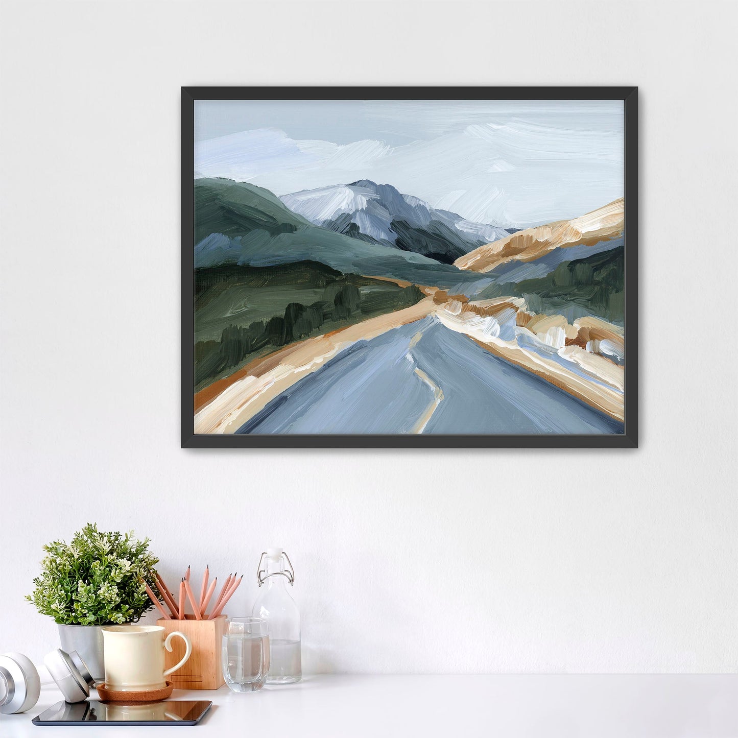 ’Road Home’ Art Print - Paper / 5x7 in / Black Frame - Colorado Landscape - abstract - Artwork - Autumn