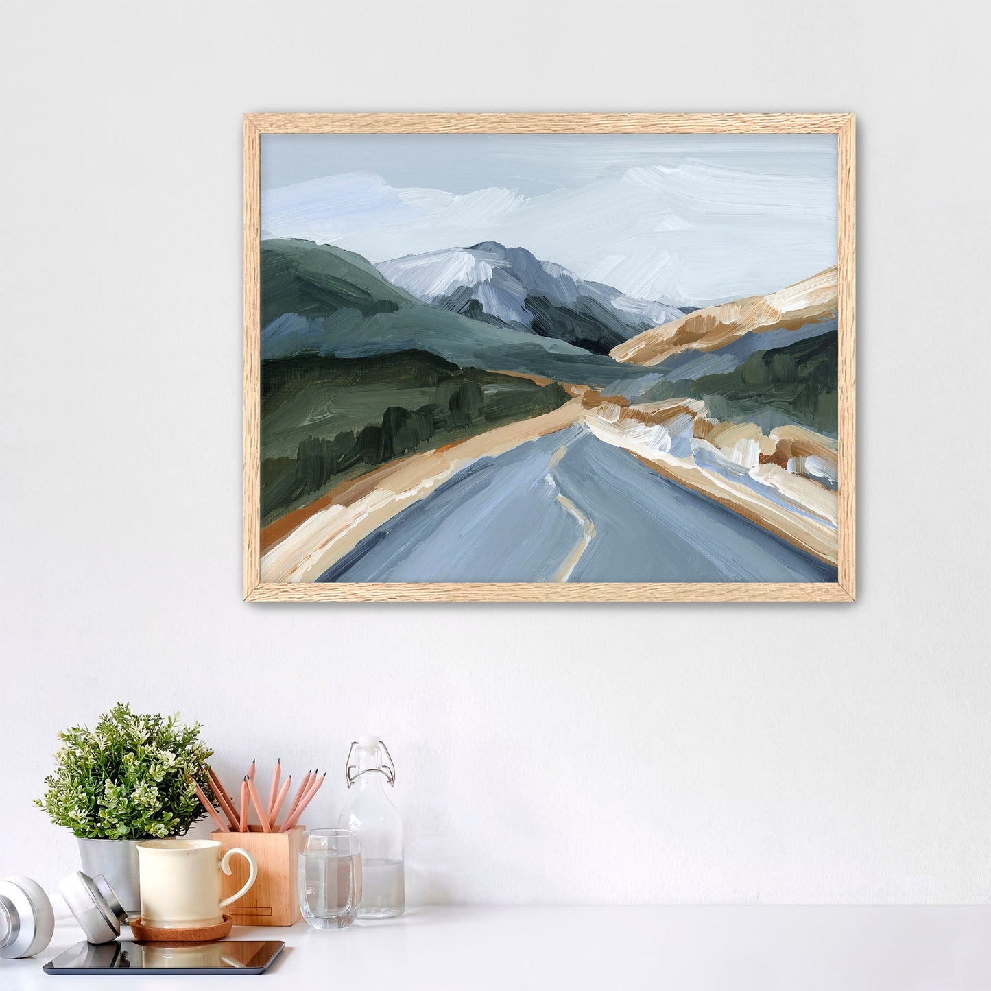 ’Road Home’ Art Print - Paper / 5x7 in / Oak Frame - Colorado Landscape - abstract - Artwork - Autumn