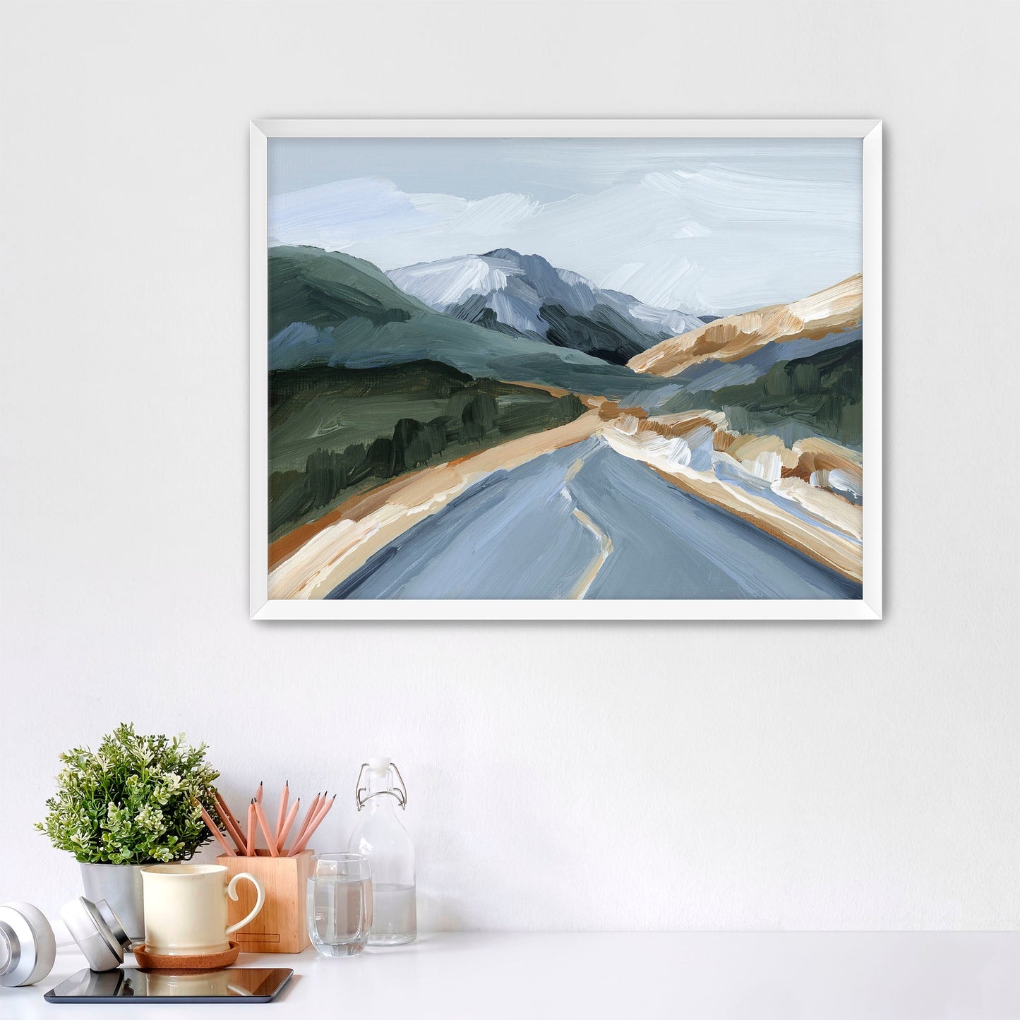 ’Road Home’ Art Print - Paper / 5x7 in / White Frame - Colorado Landscape - abstract - Artwork - Autumn